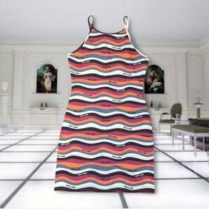 NWOT Exclusive Drop — Hot Lava 🌋 @ Zumiez Wavy Print Body Con Mini Dress